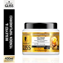 4 Adet Gliss Oil Nutritive 4 Ü 1 Arada Besleyici & Yeniden Yapılandırıcı Yağ Maskesi 400 ml