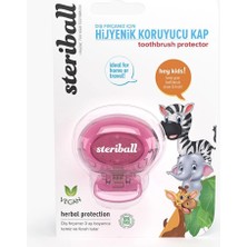 2 Adet Steriball Çocuk Zebra Fırça Koruyucu Kap (Açık Pembe)