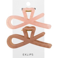 5 Adet Eklips 2'li Buzlu Figürlü Toka Pembe Kahve