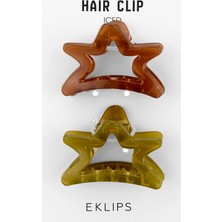 5 Adet Eklips Buzlu Yıldız Toka Natural