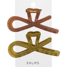 3 Adet Eklips 2'li Buzlu Figürlü Toka Yeşil Kahve