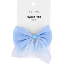 4 Adet Eklips Taşlı Fiyonk Toka Mavi
