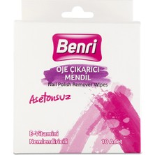 4 Adet Benri Asetonsuz Oje Çıkarıcı Mendil 10'lu