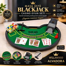 Wolawood Özel Üretim Masaüstü Blackjack Casino Oyun Seti Eğlence Paketi Hediyelik Takım Ev Ofis Parti Oyunları Vip Şık Premium Tasarım Lüks Seri