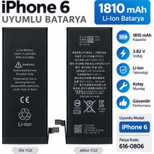 MR OWL iPhone 6 / 6g Uyumlu 616-0806 1810 Mah Li-Ion Batarya