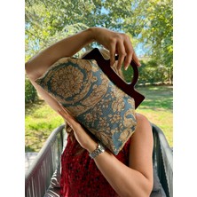 Jophiel Atelier Cassiel - Ahşap Burslu Kumaş Portföy Çanta, Clutch, El Çantası