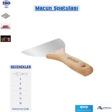 Skarp Profesyonel Macun Spatulası , Paslanmaz Çelik Esnek Ahşap Saplı Ispatula