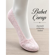 Tarz Babet Çorap Dantelli Silikonlu Babet 6 Lı Set Pembe