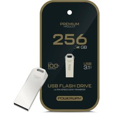 Akıllı Bayi Powerway Premium 256 GB 100MB/S Ultra Hızlı USB 3.1 Metal Silver Flash Bellek