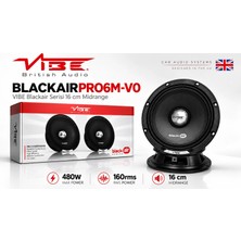 Vibe 16CM Midrange - Vibe 480W 160RMS Midrange - Vıbe BLACKAIRPRO6M Blackair Serisi 16 cm Midrange