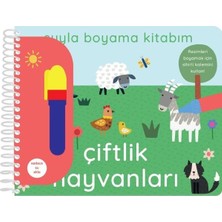 İndigo Çocuk Çiftlik Hayvanları   Suyla Boyama Kitabım (Ciltli)