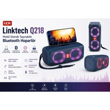 Linktech Işıklı Bluetooth Hoparlör - Linktech Q218 Mobil Standlı Taşınabilir Rgb Bluetooth Hoparlör