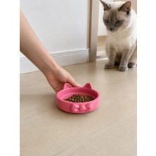 A-Luxe Papyon Model Beton Kedi Köpek Mama ve Su Kabı 16 cm Çap - Pembe
