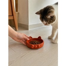 A-Luxe Papyon Model Beton Kedi Köpek Mama ve Su Kabı 16 cm Çap - Kiremit