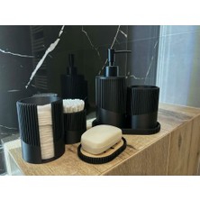 SPIRA3D Modern Banyo Aksesuar Seti 5’li - Sıvı Sabunluk, Katı Sabunluk, Diş Fırçalık, Pamukluk ve Kulak Çöpü Düzenleyici