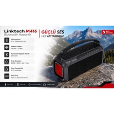 Linktech Premium Bluetooth Hoparlör - Linktech M416 Premium Ipx5 Sertifikalı Işıklı Bluetooth Hoparlör
