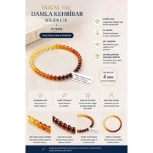 Leyan Doğal Taş Orijinal Doğal Damla Kehribar Bileklik - Yetişkin Boy 4 mm Kesim