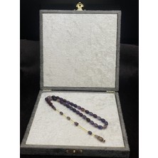 Linea Craft Lineacraft Salih Şirin Halkalı Imame Badem Kesim Lila Mor Sıkma Kehribar Tesbih (6x8 Mm)