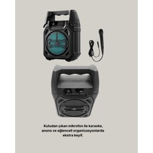 Alemdar Pazarlama Taşınabilir 6.5” Bluetooth Hoparlör USB Tf Kart Mikrofonlu Şarjlı Sistem