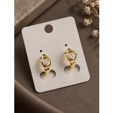 Serelya Xuping Zirkon Taşlı Kalp Model Gold Renk Kadın Küpe