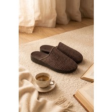 Relaxa Erkek Ev Terliği, Çeyiz Terliği, Kışlık Terlik, Ses Yapmaz Yumuşak Hafif Taban Kahverengi