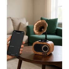 Alemdar Pazarlama Mini Nostaljik Bluetooth Hoparlör Fm Radyo 8 Saat Batarya Yeni Nesil