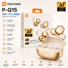 Monoise P-Q15 Ows Open Buds Bluetooth 5.4 Kablosuz Açık Kulak Kulaklık Enc Hi-Res Type-C – Altın