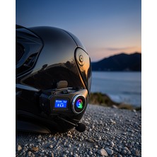 Alemdar Pazarlama LCD Ekranlı Bluetooth Kask Kulaklığı Fm Radyo ve Sd Kart Girişli