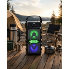 Alemdar Pazarlama Taşınabilir Kablosuz Bluetooth Hoparlör Uzun Pil Ömrü LED Işıklı Yeni Nesil