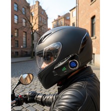 Alemdar Pazarlama Q28 Kameralı Motosiklet Kask Kulaklık Bluetooth 5.3 Su Geçirmez 1080P Hd Yeni Nesil