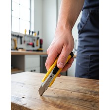Alemdar Pazarlama 5’li Profesyonel Metal Falçata Seti Ergonomik Saplı Çok Amaçlı Kesici Maket Bıçağı