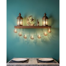 Alemdar Pazarlama Minare Ramazan LED Işık, Altın Metal Gövdeli, Pilli, Günışığı Sarı