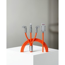 Alemdar Pazarlama USB Şarj Kablosu, 120W Hızlı Çözüm Sunan 3'ü 1 Sağlam Gövde
