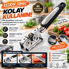Tasarım Evi Paslanmaz Çelik Bıçak Bileyici Çift Diskli Mekanizmalı Kaymaz Taban Ergonomik Saplı El Tipi Bileyici