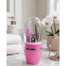 Alemdar Pazarlama Pembe Tırnak Bakım Seti Cımbız Makas Tırnak Makası ve Törpü Içeren Kit