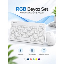 Alkasaz Rgb Beyaz Kablosuz Klavye ve Mouse Seti
