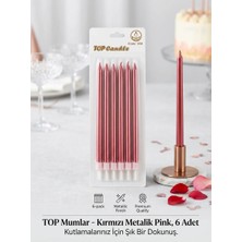 Alkasaz Top Candle Pasta Mumu 6 Adet – Doğum Günü ve Parti Kutlama Seti No:2