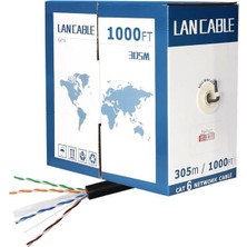 TeknoKapsül PM-8256 23 Awg 0.56 mm Cca 305 Metre Dış Mekan Siyah Cat6 Kablo