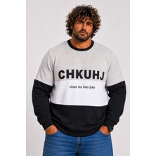 Starbattal Büyük Beden Bisiklet Yaka 3ip Sweat Chao Ku 25721 Grı
