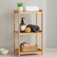 Royaleks 3 Katlı Çok Amaçlı Ahşap Bambu Raf Organizer 36X32X80 cm