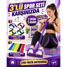 Mrt Bilişim 3'lü Spor Seti 3 Ürün 1 Arada Body Trimmer Tüm Vücut Şekillendirici Evde Spor Egzersiz Pilates Direnç Lastiği 5'li Bant ve Direnç Lastiği Hediyeli