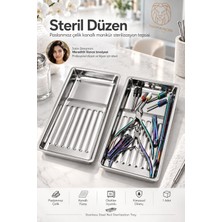 Transformacion Protez Tırnak Manikür Sterilizasyon Tepsisi Medikal Alet Düzenleyici Kanallı Freze Ucu Frez Standı  18/10  304 Paslanmaz 723652
