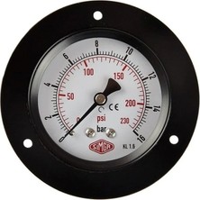 0-1 Bar Ø63 mm Ön Flanşlı Kuru Tip Manometre