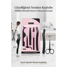 Yarong 4’lü Profesyonel Kaş ve Kirpik Bakım Seti – Kaş Makası, Cımbız, Ustura ve Spoolie Fırça