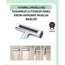 Majeur Çok Fonksiyonlu Musluk Başlığı | 4 Su Modu | Geniş Uyumlu Adaptör Seti | Mutfak ve Banyo Uyumlu