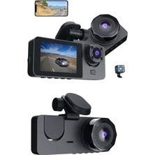 Majeur 3 Kameralı 2 Inç 1080P Araç Içi Kamera Sürüş Kamerası Carplay