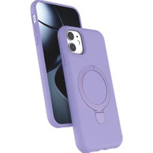 SS Home Concept Apple Iphone 11 Regal Magsafe Standlı Kapak - Lila