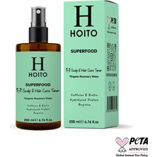 5 Adet Hoito Superfood Saç Dökülmesi Karşıtı Organik Biberiye Suyu Saç ve Saç Derisi Bakım Toniği 200 ml