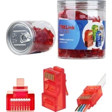 Trklink TRK-EZ-RJ45-K Konnektör (Kırmızı) 100 'lü paket Trk-N