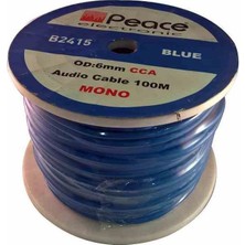 Peace B-2415 6mm Cca 100 mt Mavi Mikrofon Kablosu